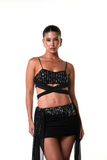 Combo: Mini Saia Acqua + Top Amarrações Acqua (Preto)