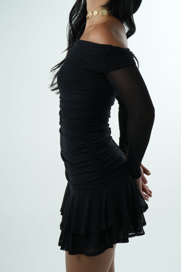 Vestido Tule Drapeado