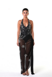 Combo: Saia Longa Acqua + Body Bodado Acqua (Preto)