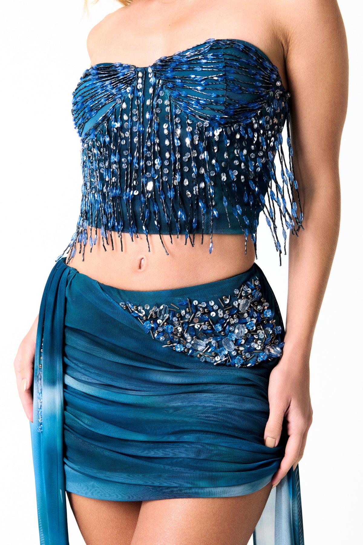 Combo: Mini Saia Acqua + Corset Acqua (Acqua)