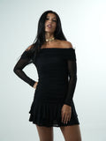 Vestido Tule Drapeado