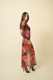 Vestido Sunset Tule Manga Longa