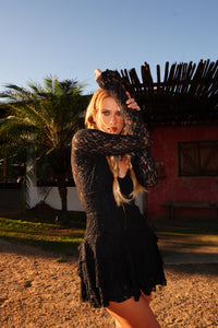 Vestido Babados Renda
