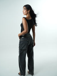 Asymmetric Tulle Bodysuit