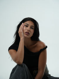 Asymmetric Tulle Bodysuit