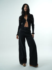 Blusa de punto con cintura