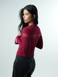 Blusa de punto con cintura