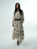 Vestido Longo Chiffon Leopard