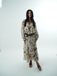 Vestido Longo Chiffon Leopard