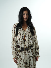 Vestido Longo Chiffon Leopard