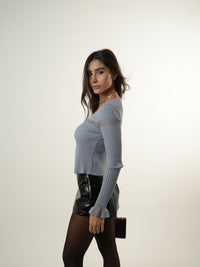 Blusa de punto con cintura